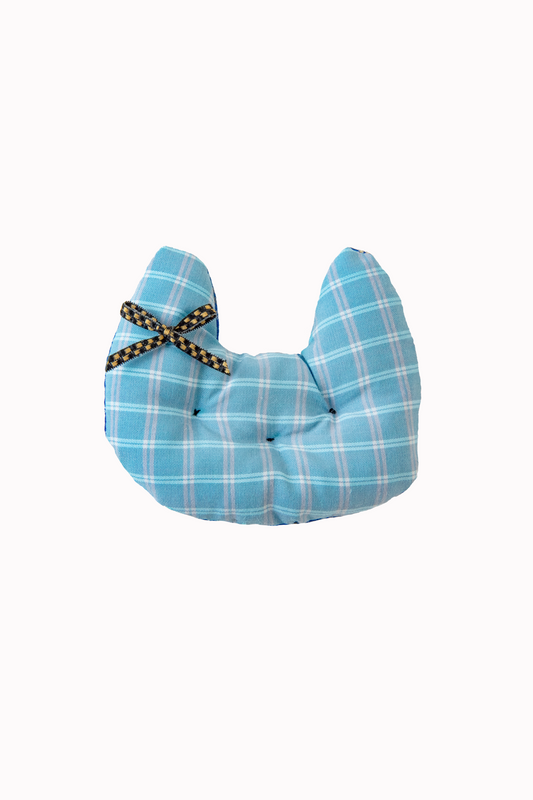 Tired Kitty Clip - Patchwork Blue