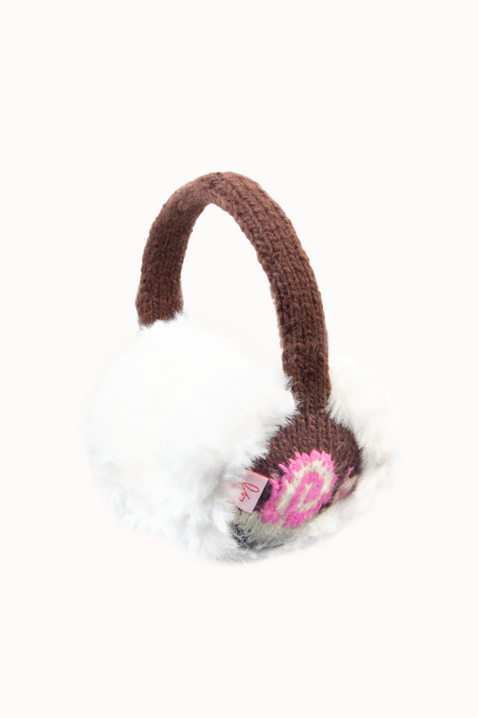 Fluffy Snail Earmuffs- Brown&Pink