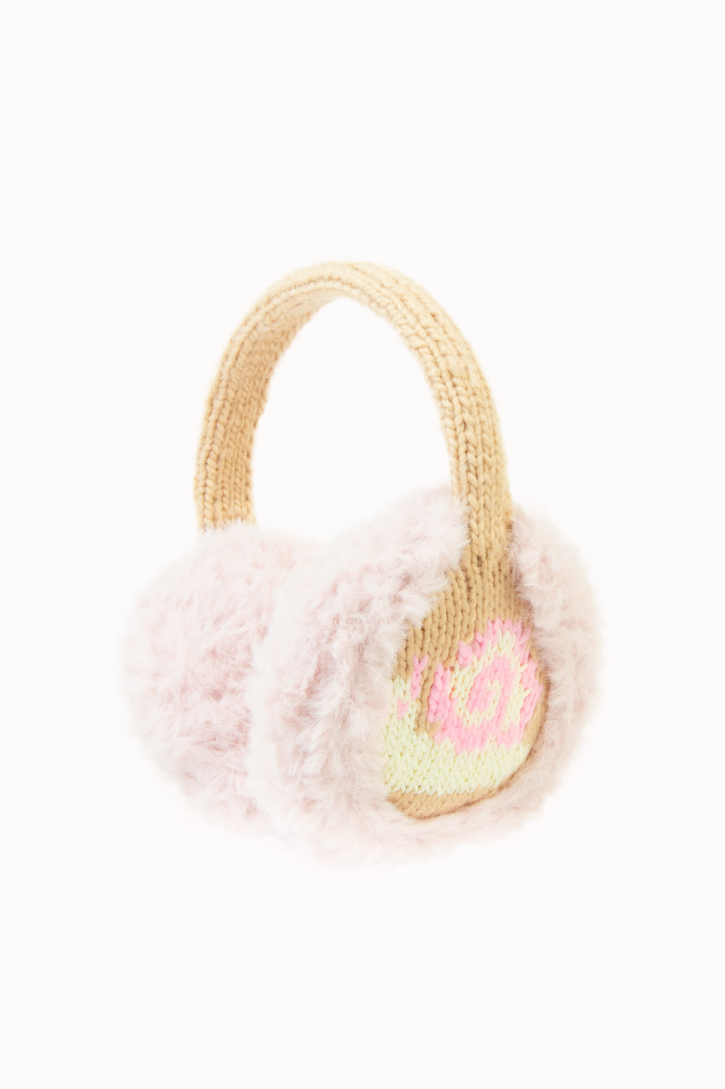 Fluffy Snail Earmuffs- Beige&Pink